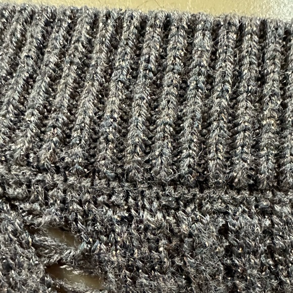 Express Brown Metallic Glitter Shimmer Knit Batwing Short Sleeve Top Womens S - Picture 7 of 12